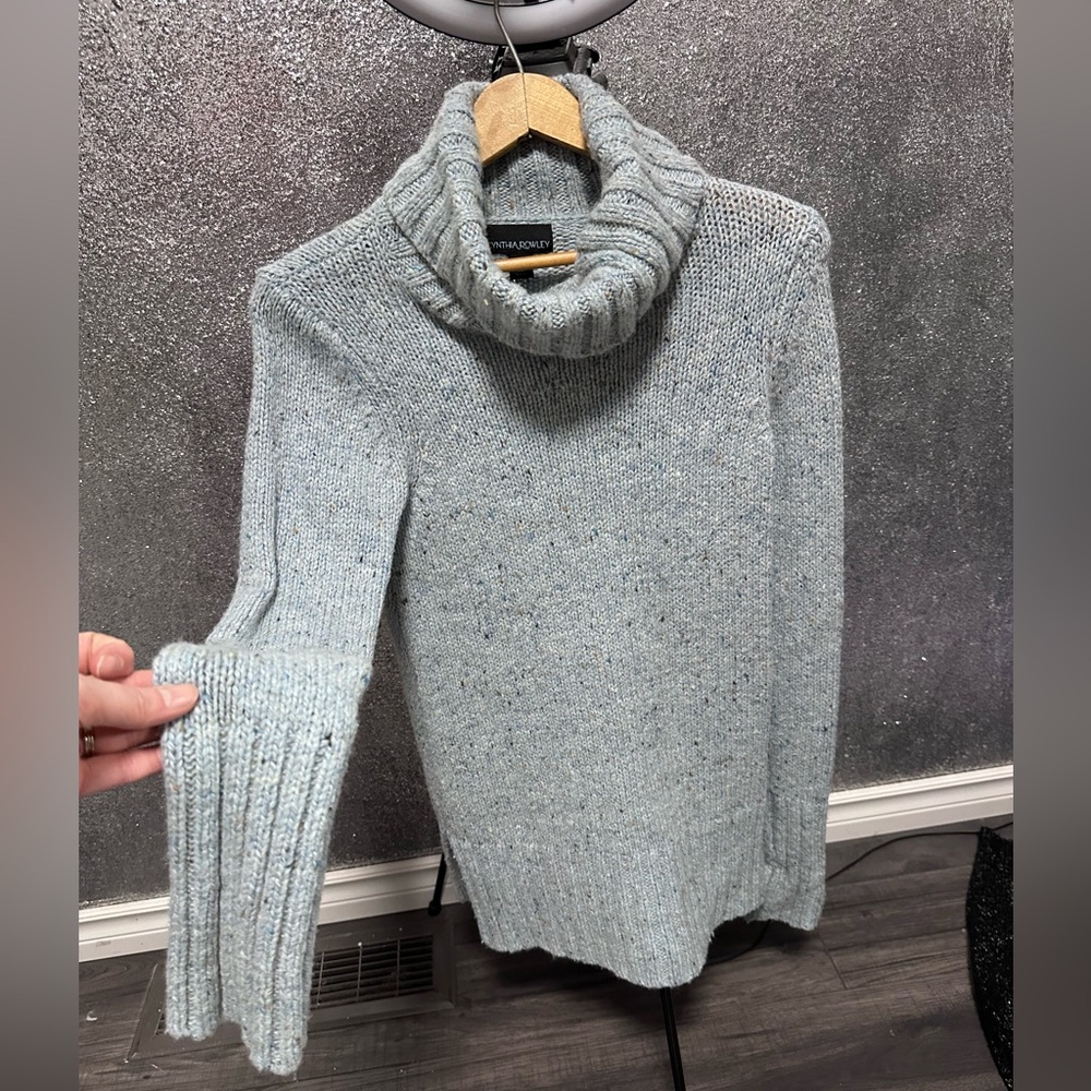 Cynthia Rowley - Light Blue Knit Turtleneck Sweater